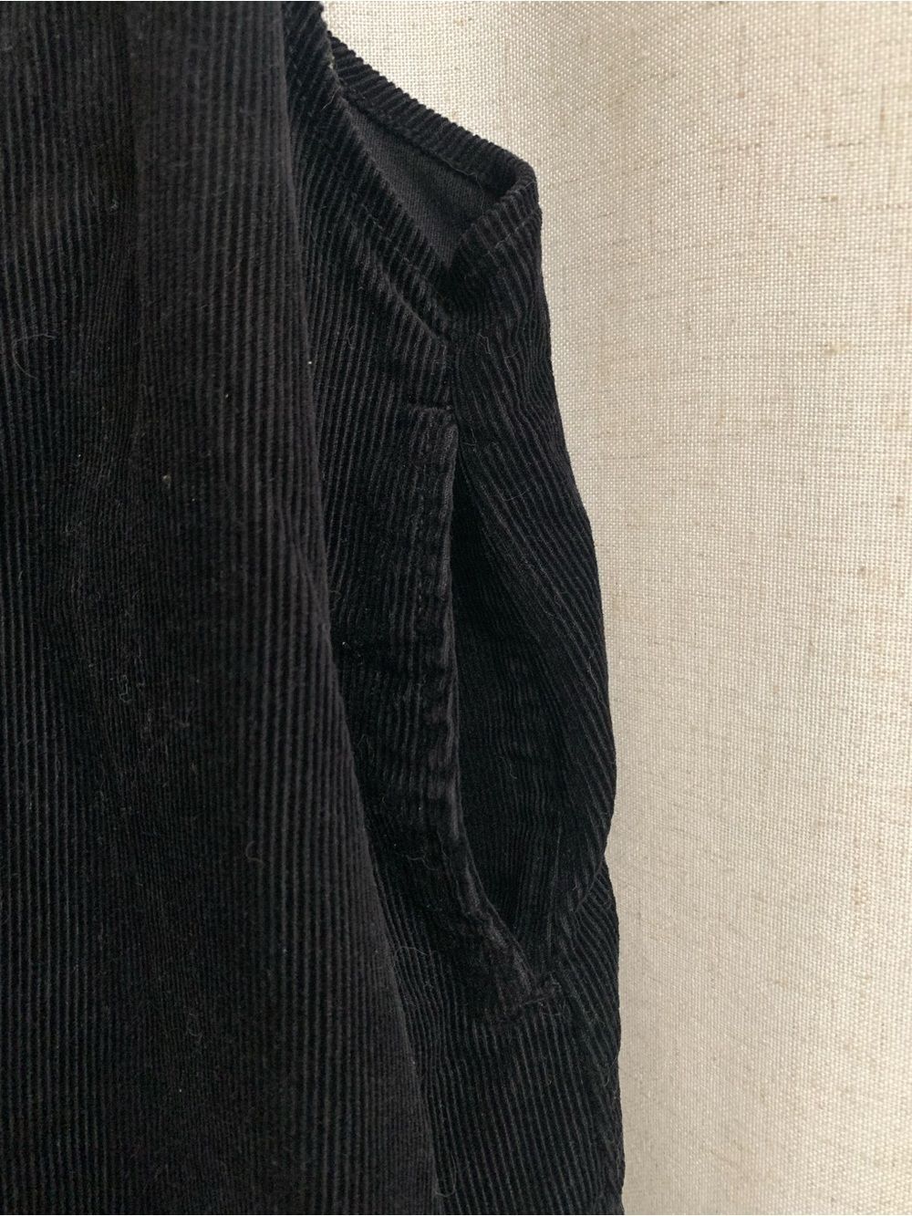 Forever 21 100% Cotton Black Corduroy Pinafore Skirt Overalls Ring Hardware Sm - Picture 3 of 7